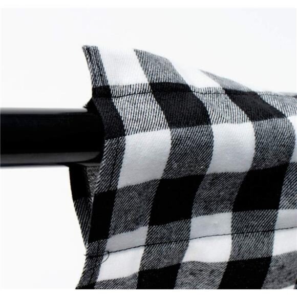 2 Pack Buffalo Check Plaid Window Valances White and Black Farmhouse Design - Picture 4 of 7